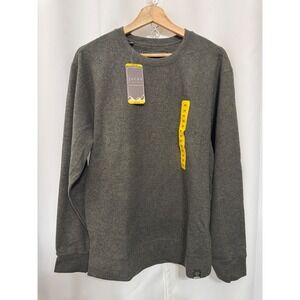 Jachs NY Mens Grey Ribbed Crewneck Sweatshirt NEW